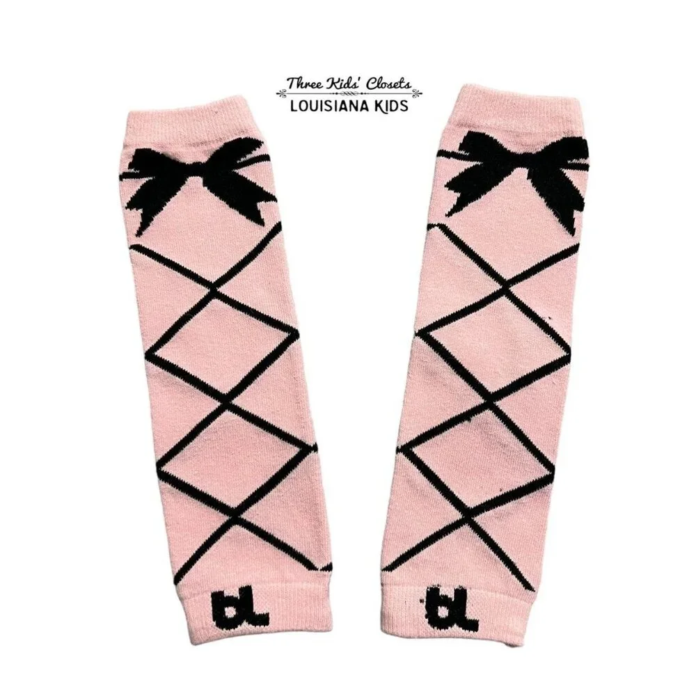 BL Baby Leggings One-Size Pink & Black Ballerina Bow Leg Warmers